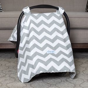 Car seat canopy Grey Chevron